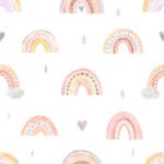 Whimsical Watercolor Rainbow Wallpaper - Hand Painted Pastel Nursery Wallpaper - Image 2