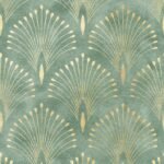 Art Deco Green and Gold Wallpaper - Image 2