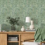 Art Deco Green and Gold Wallpaper - Image 6