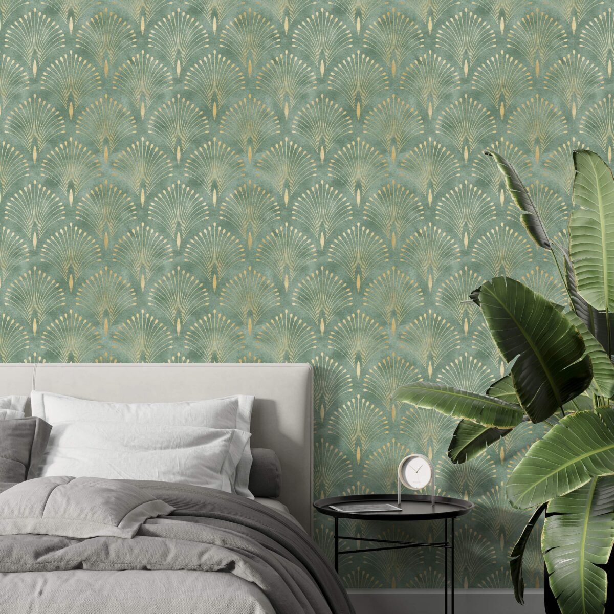 Art Deco Green and Gold Wallpaper - Image 7