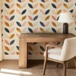 Boho Leaf Pattern Wallpaper