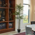7' CG Hunter Artificial Palm Tree in Sleek Black 9.5" Grower Pot - Lifelike Tropical Decor - Image 5