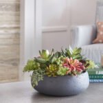 Lifelike Round Artificial Succulent Arrangement In Modern Gray Planter – Elegant Home Décor - Image 4