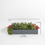 Lifelike Rectangular Faux Succulent Arrangement in Modern Gray Planter for Elegant Home Décor - Image 9