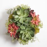 Luxury Lifelike Round Artificial Succulent Arrangement in Modern Natural Planter - Image 6