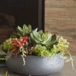 Lifelike Round Artificial Succulent Arrangement In Modern Gray Planter – Elegant Home Décor - Image 9