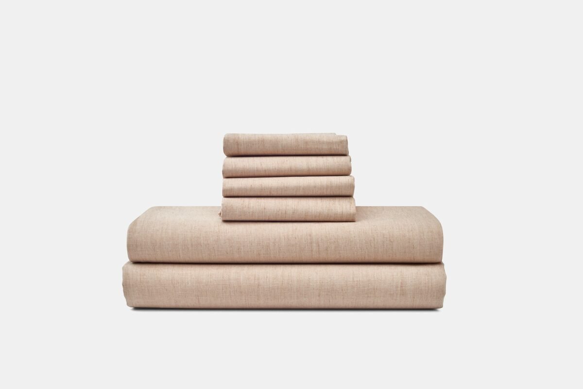 Natural Colored Cotton Bed Sheet Set - Image 1