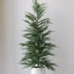 36" Artificial Cedar Tree in Cream Pot - Lifelike Evergreens for Elegant Home Decor
