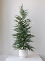 36" Artificial Cedar Tree in Cream Pot - Lifelike Evergreens for Elegant Home Decor