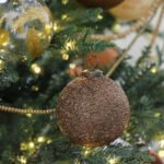 Set of 4 Handcrafted 4" Antique Bronze Beaded Glass Ornaments with Jute Hanger and Antique Topper - Image 2
