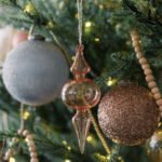 Set of 4 Handcrafted 4" Antique Bronze Beaded Glass Ornaments with Jute Hanger and Antique Topper - Image 3