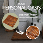 Redfish Oiled Teak Shower and Bath Mat 19.6″ x 19.6″ - Image 5