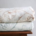CG Hunter Handcrafted Grey and Green Lilies Linen Tablecloth - Elegant Durable Design for Dining Decor - Image 3