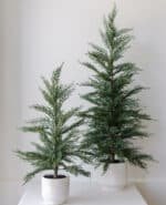 36" Artificial Cedar Tree in Cream Pot - Lifelike Evergreens for Elegant Home Decor - Image 6