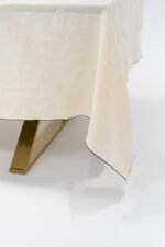 Stone Washed Linen Tablecloth– Cathedral with Black Trim