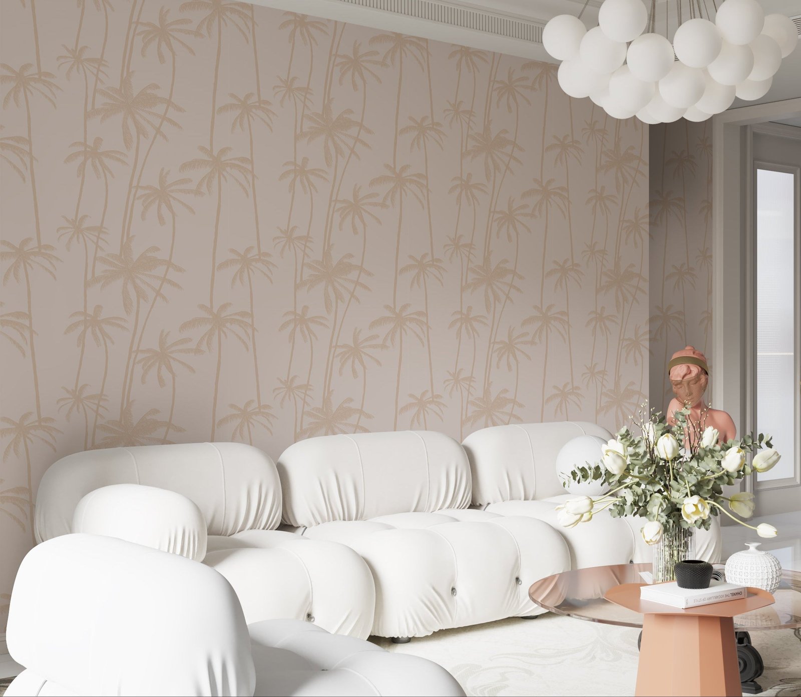 Tropical Palm Tree Wallpaper - Minimalist Coastal Paradise - Image 4