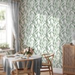 Hand Painted Botanical Green Leaves Wallpaper - Image 4