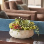 Luxury Lifelike Round Artificial Succulent Arrangement in Modern Natural Planter - Image 3