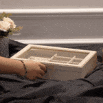 Beige Large Faux Leather Jewellery Organiser Box with Multiple Compartments - Image 2