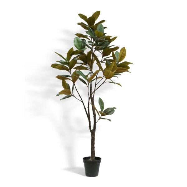 7' Lifelike Artificial Magnolia Tree in Black Grower Pot - Timeless Nature-Inspired Home Decor