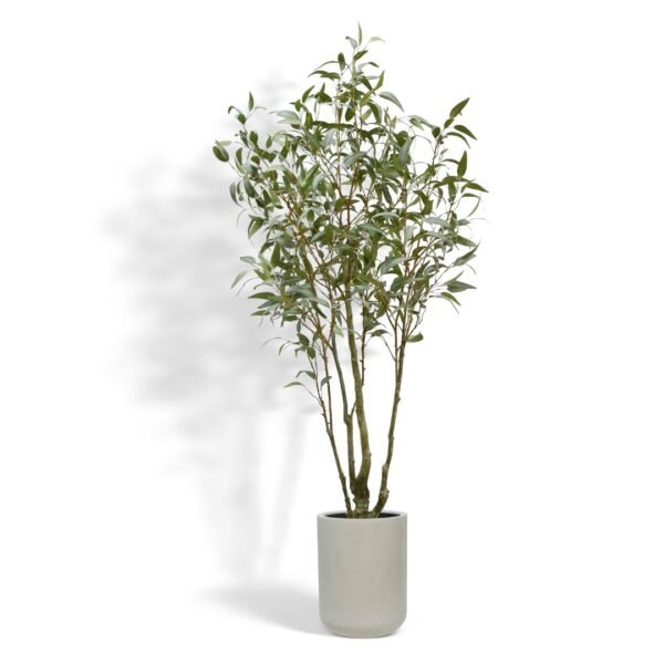 7' Lifelike Artificial Willow Eucalyptus Tree in Artisan Planter for Elegant Home Decor