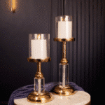 Gold Hurricane Candle Stand, Large