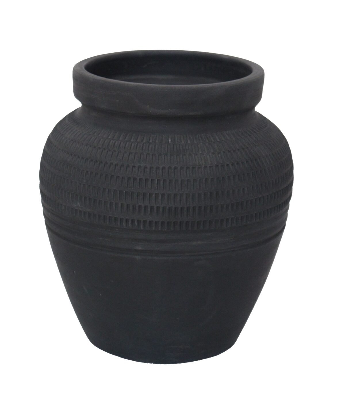 11" Black Terracotta Vase - Image 2