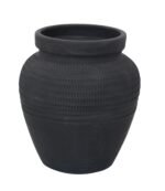 11" Black Terracotta Vase - Image 2