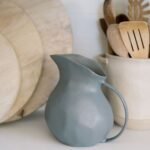 8.5" Warm Grey Aluminum Vase with Handle - Image 3