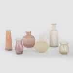 Handcrafted Assorted Yellow and Peach Glass Bud Vases - Charming Unique Decor for Your Home