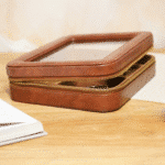 Vegan Leather Jewellery Travel Organiser Box, Brown - Image 2