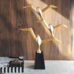 Black & Gold Birds of Paradise Polyresin Figurine