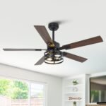 Vaczon 52 Inch DC Motor Industrial Downrod Ceiling Fan with Light and Remote Control - Image 2