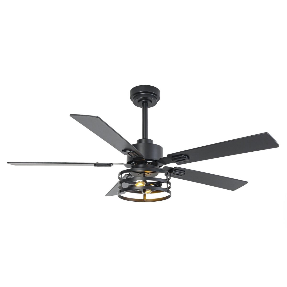 Vaczon 52 Inch DC Motor Industrial Downrod Ceiling Fan with Light and Remote Control - Image 1