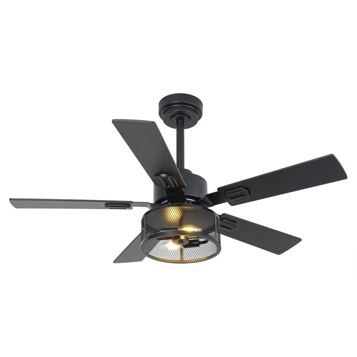 Vaczon 42 Inch DC Motor Industrial Downrod Ceiling Fan with Light and Remote Control - Image 1