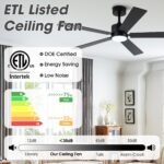 Vaczon 52" DC Motor Ceiling Fan with LED Lighting and Remote Control - Image 18