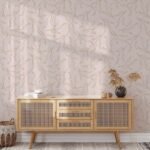 Pink Background Botanical Leaves Wallpaper Removable Wallpaper - Image 4