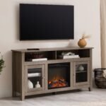 Wasatch 58" Transitional Fireplace Glass Wood TV Stand - Image 10