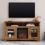 Wasatch 58" Transitional Fireplace Glass Wood TV Stand - Image 12