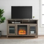 Wasatch 58" Transitional Fireplace Glass Wood TV Stand - Image 15