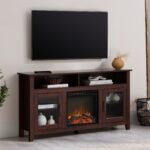 Wasatch 58" Transitional Fireplace Glass Wood TV Stand - Image 25