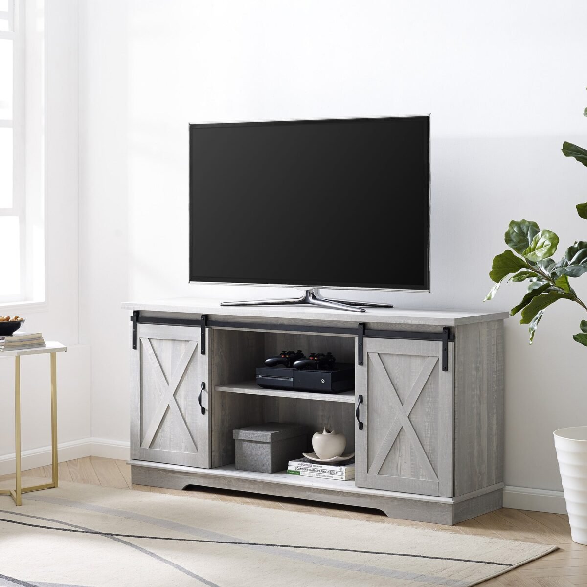 58" Sliding Barn Door TV Stand - Image 1
