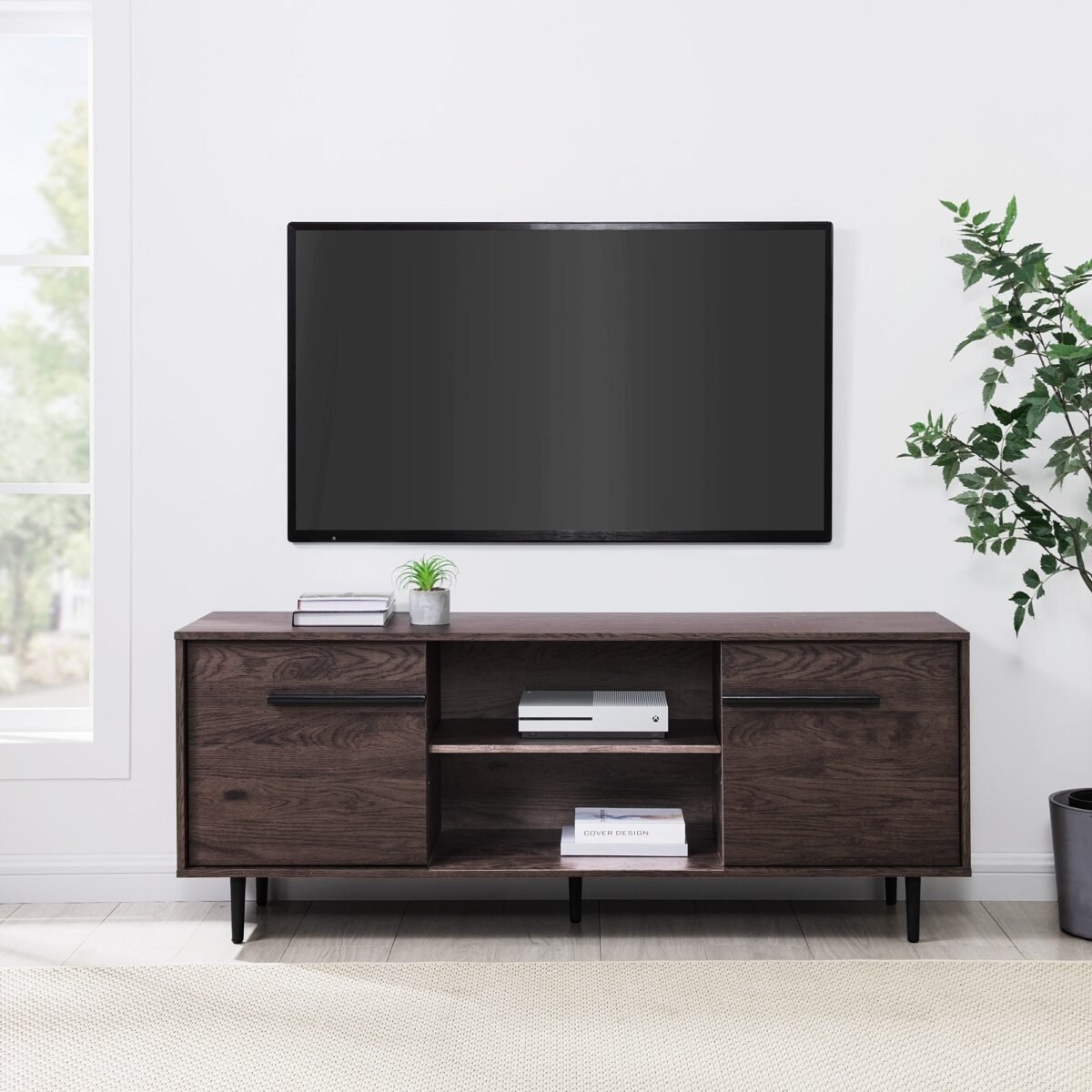 60" 2-Door Modern Media Console - Image 2