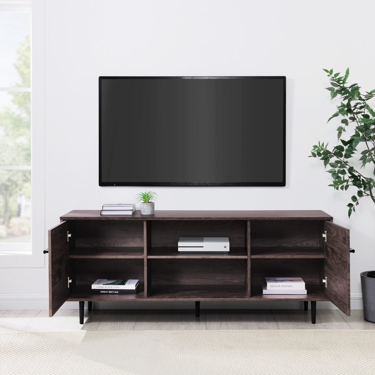 60" 2-Door Modern Media Console - Image 3