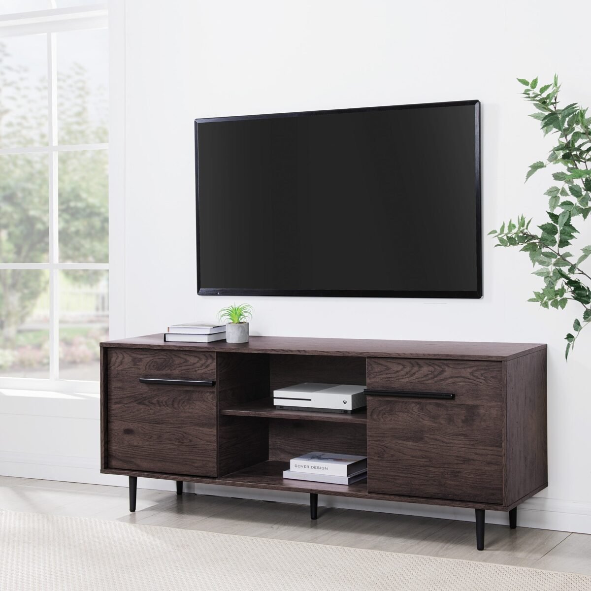 60" 2-Door Modern Media Console - Image 1