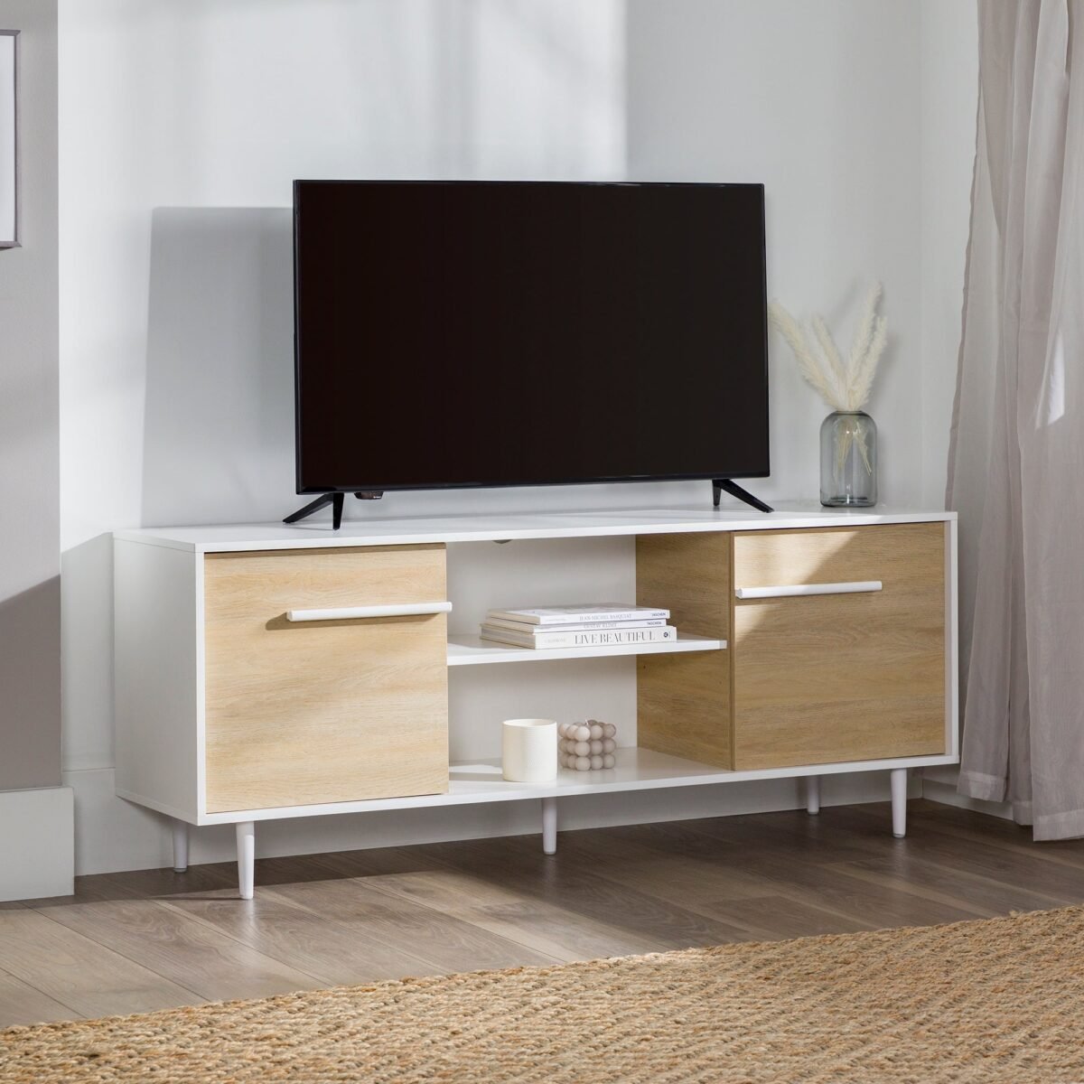 60" 2-Door Modern Media Console - Image 4