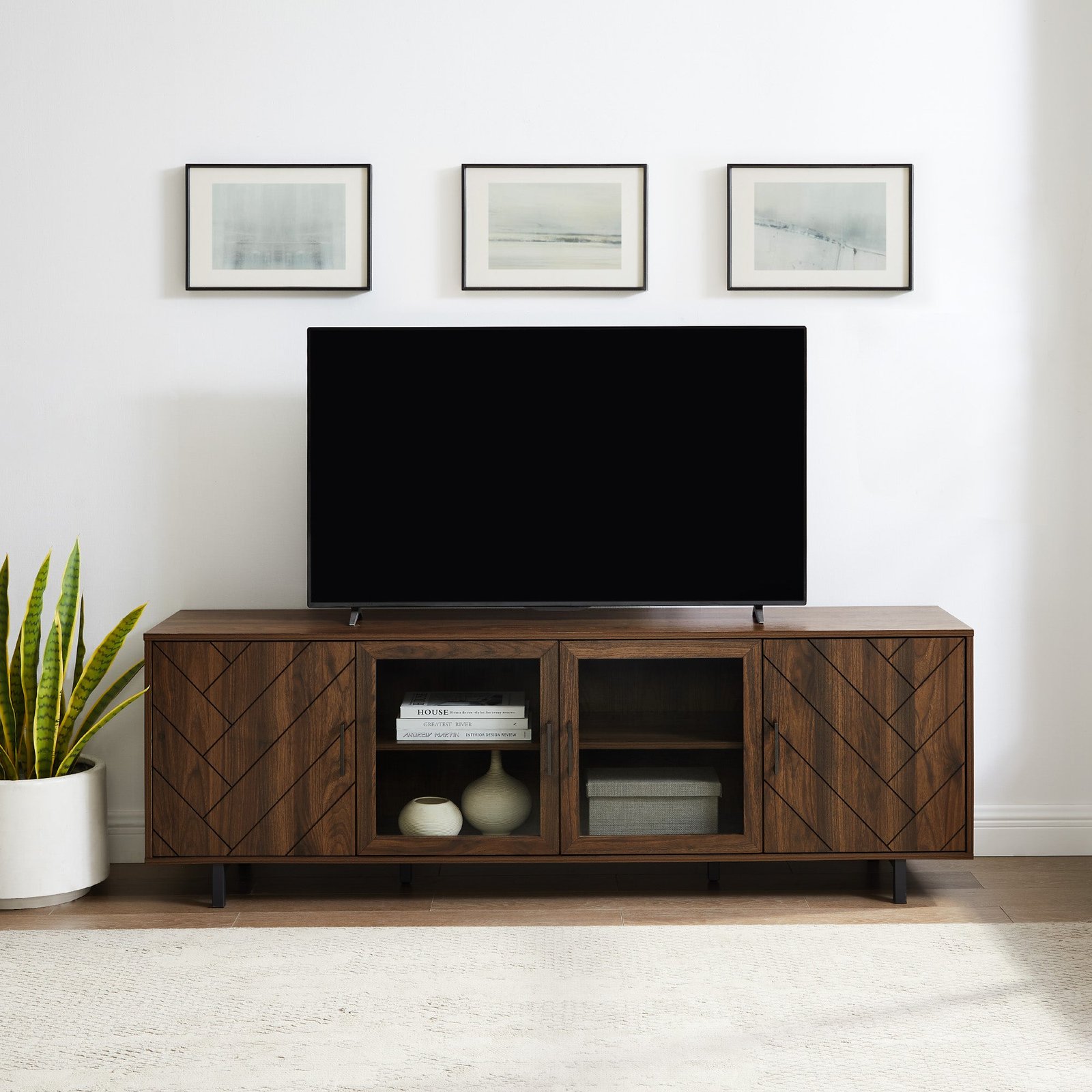 W70HER4DDW-RS-8_20amazon_2ff895e0-18c9-4319-aced-4b90bb1e3987 Ella Herringbone TV Stand - Image 1