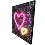Banksy Hearts Street Art | LED Canvas | Pink Neon Heart Wall Décor - Image 6