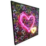 Banksy Hearts Street Art | LED Canvas | Pink Neon Heart Wall Décor - Image 7