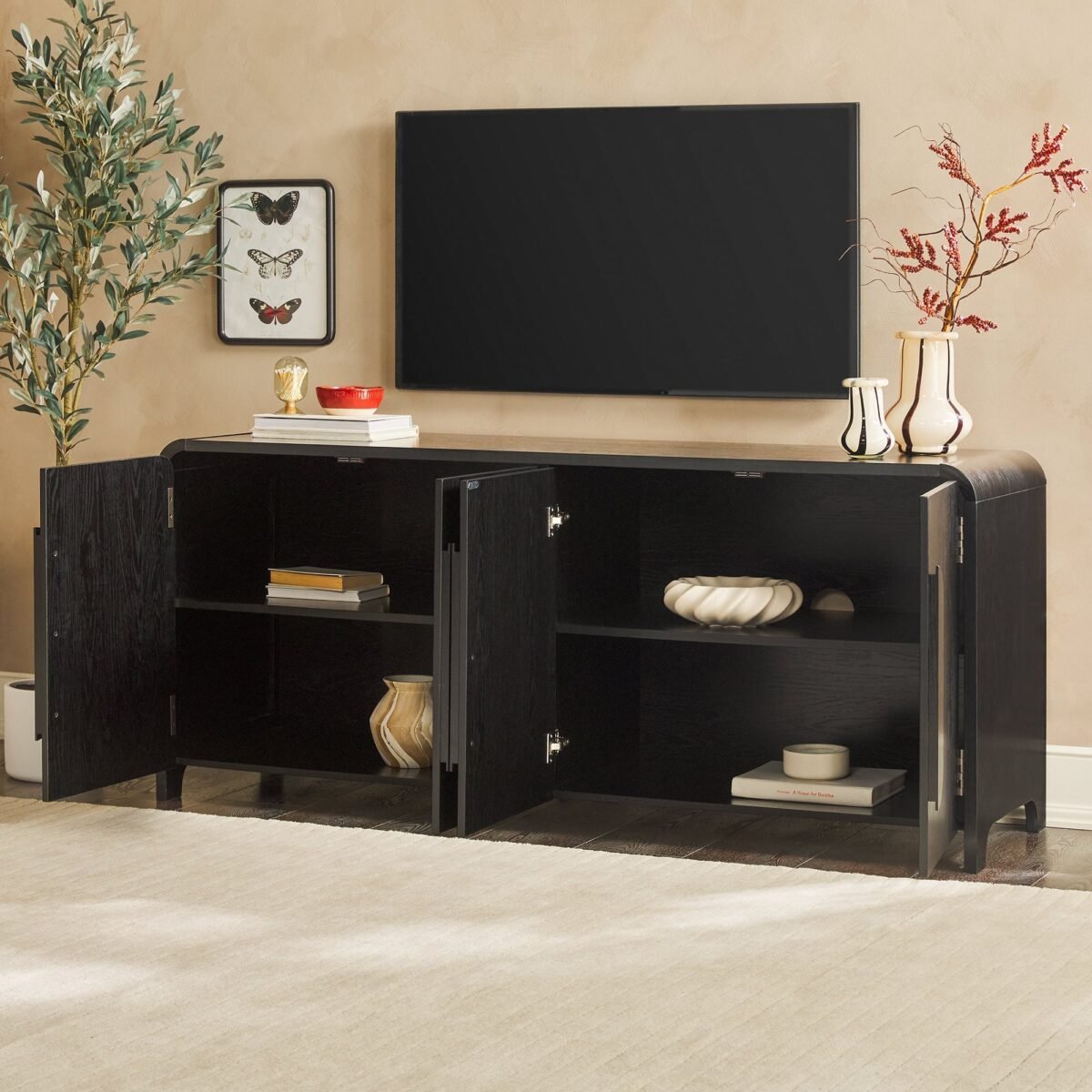 Chantelle Modern Curved Buffet Sideboard and TV Stand - Image 26